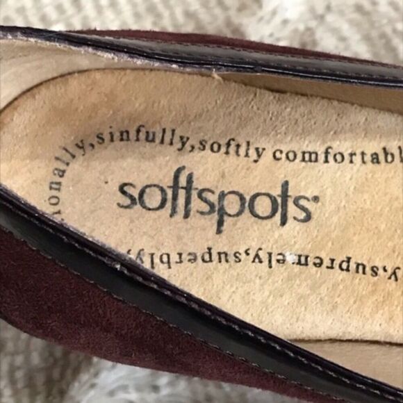 SOFTSPOTS Suede Ballet Flats Burgundy 7.5W NWOT - Picture 5 of 6